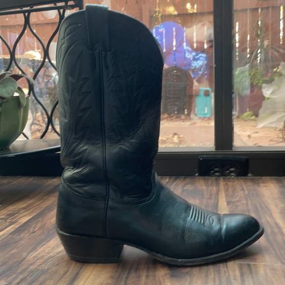 Nocona boots black genuine leather Men Cowboy Western 8.5 EE style number 7501 - Picture 8 of 14